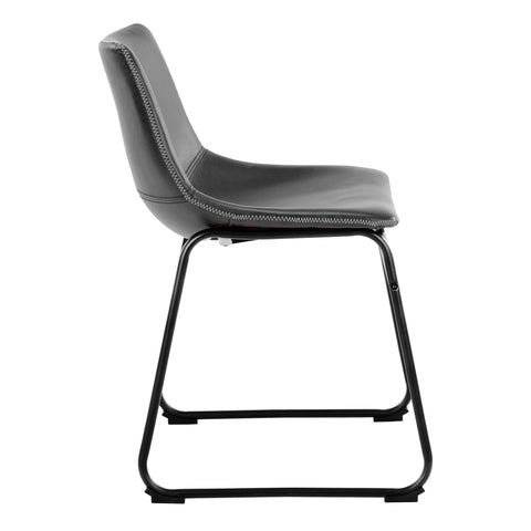 I_Oregon Dining Chair In Black with Cream Stitching Set of 2