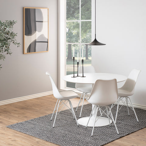 Ibiza Round Dining Table with White Top and White Base