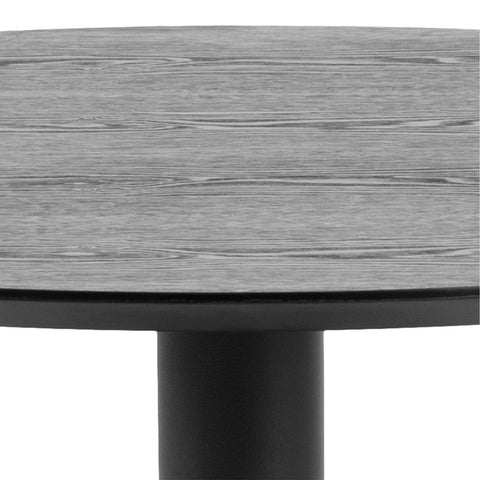 Ibiza Small Round Café Table with Black Ash Top and Matt Black Base