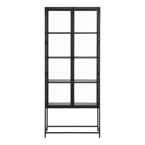 Seaford Tall Black Metal 2 Door Display Cabinet