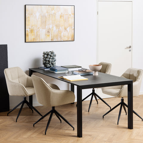 Brentford Matt Black Ceramic Dining Table