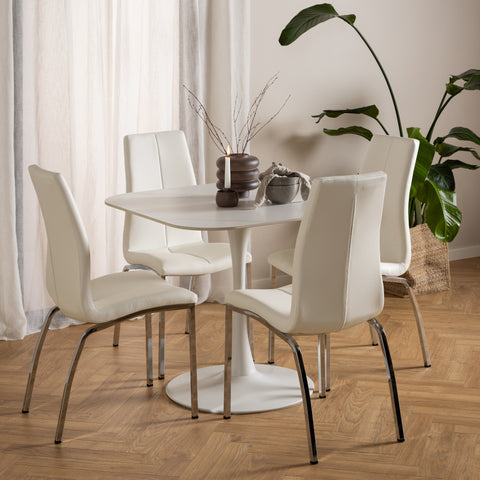 Malta Ceramic Square Dining Table in White